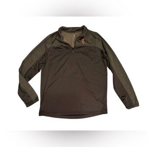 Browning Brown Pullover with Orange Logo